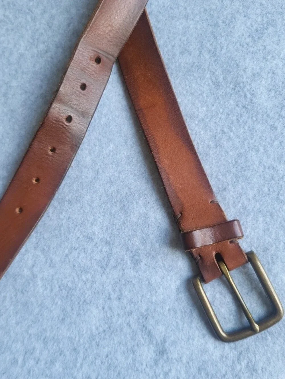 Vintage Brooks Brothers Work Belt Mens 40 Brown Leather Brass Buckle USA Made